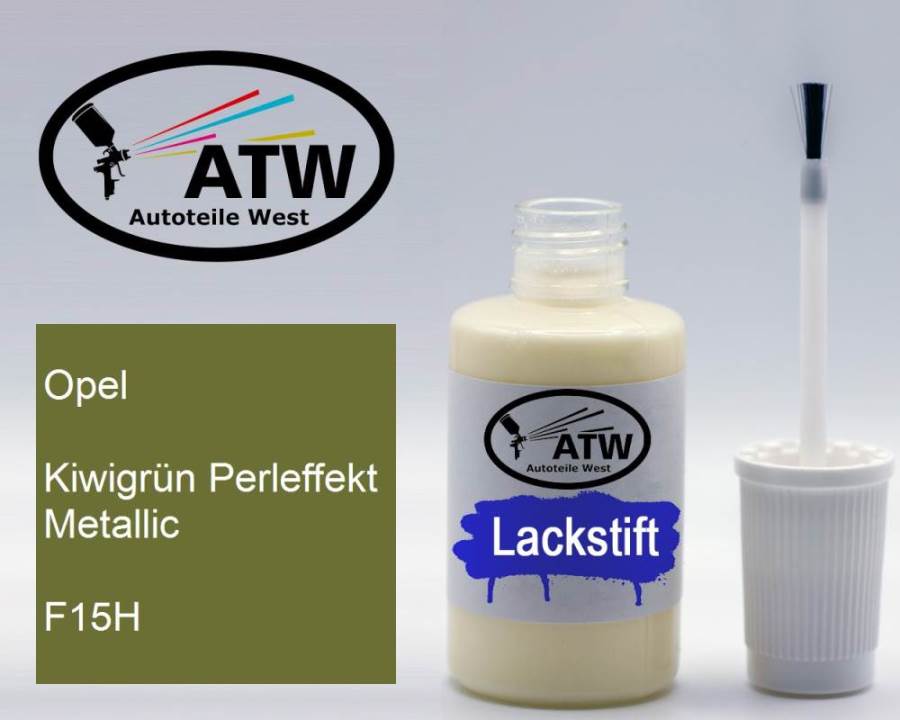 Opel, Kiwigrün Perleffekt Metallic, F15H: 20ml Lackstift, von ATW Autoteile West.